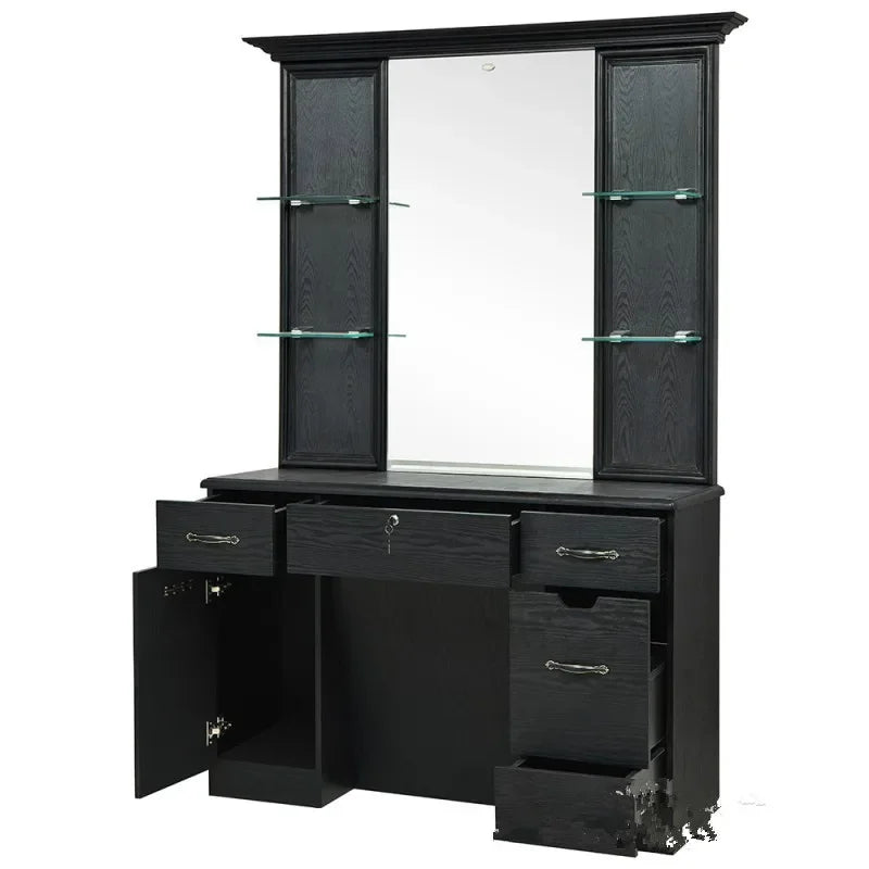 Wholesale Price Barber Shop Mirror Table Hair Salon Mirror Table Wholesale Beauty Salon Furniture Station