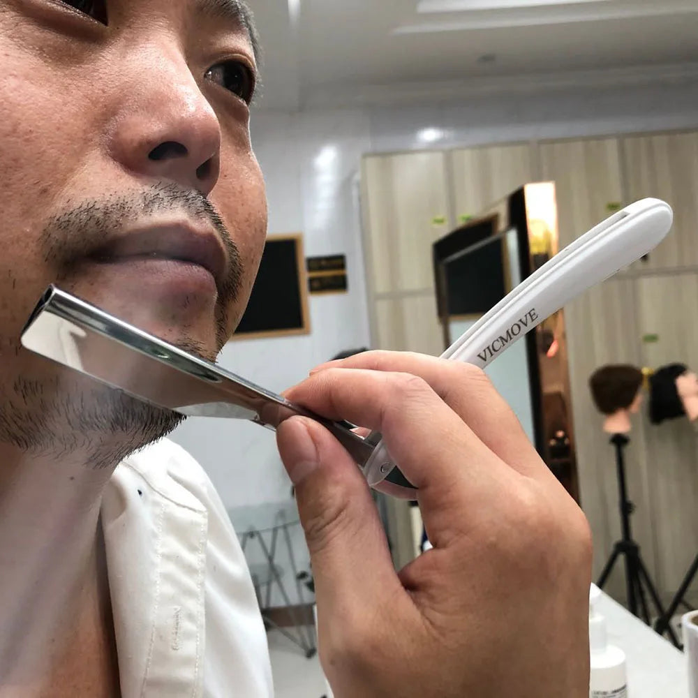 Professional Barber Straight Edge Razor Folding Shaving Knife Hair Removal Tools Razor blades