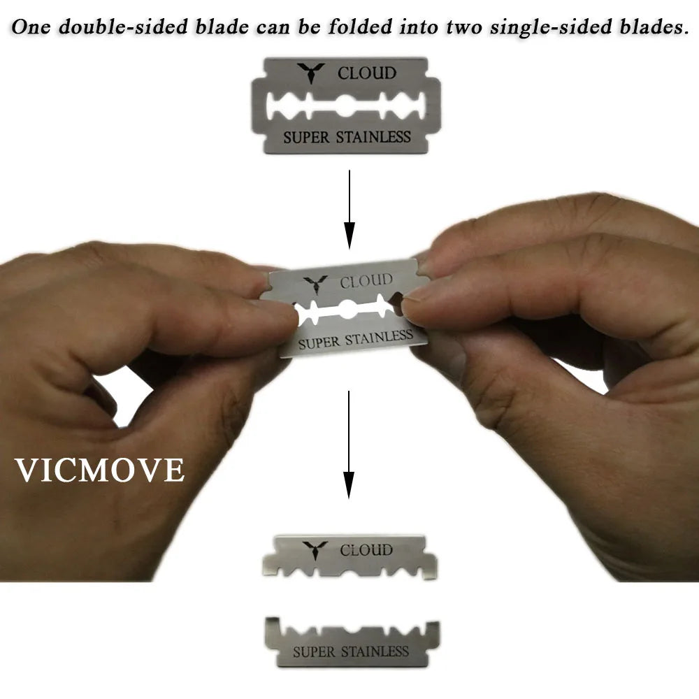 Professional Barber Straight Edge Razor Folding Shaving Knife Hair Removal Tools Razor blades