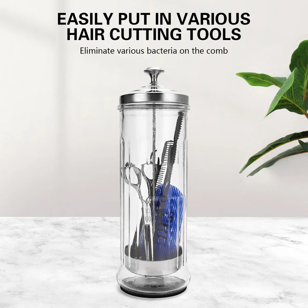 Beauty And Nail Art Disinfection Jar Stainless Steel Glass Filter Clean Silicone Adhesive Base Sterilization Container Tools