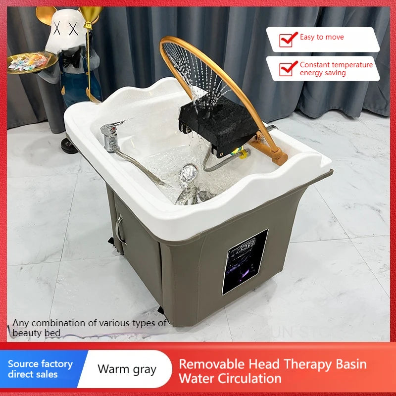 Silla champú para Spa, salón belleza, cómoda,pequeña estación lavado cabello,terapia movimiento,muebles Lettino Massaggio MQ50SC