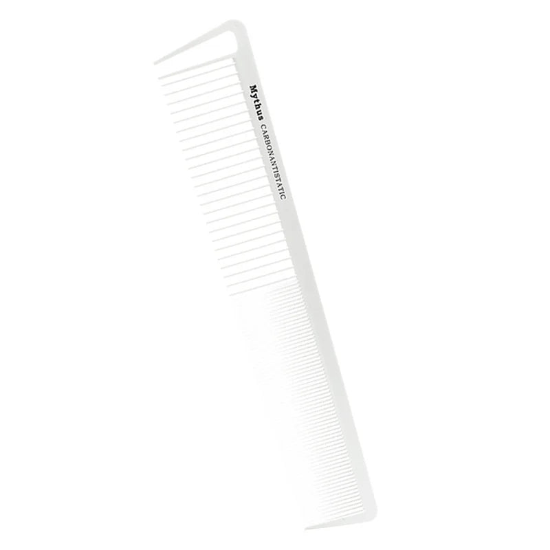 10 Pcs Set Professional Hairdressing Tail Comb In White Color, Barber Hair Cutting Carbon Comb T-11 Anti Static Hairstyling