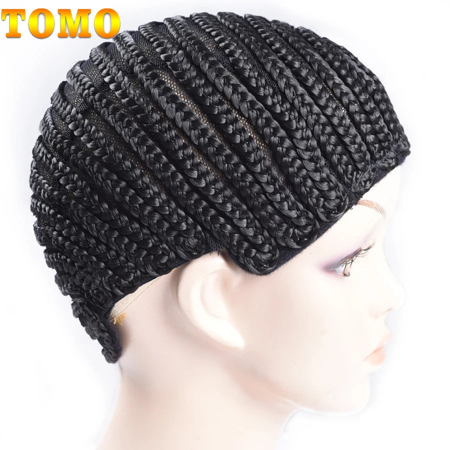 TOMO 1pcs Black Super Elastic Cornrow Cap For Weave Crochet Braid Wig Caps For Making Wigs Top Selling Weaving Braid Cap Wig Net