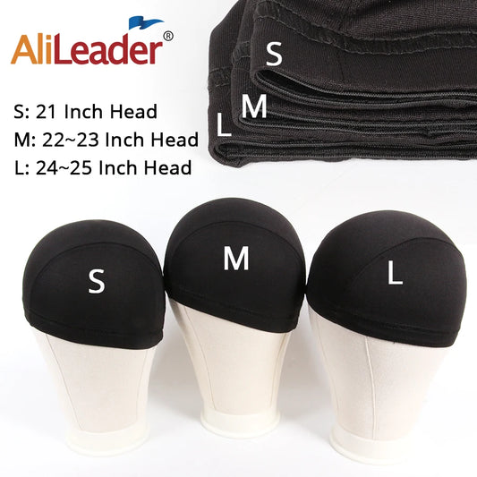 AliLeader S/M/L Elastic glueless wig caps for wig making Easier Sew In Hair Stretchable Weaving Cap Glueless Hair Net Wig Liner