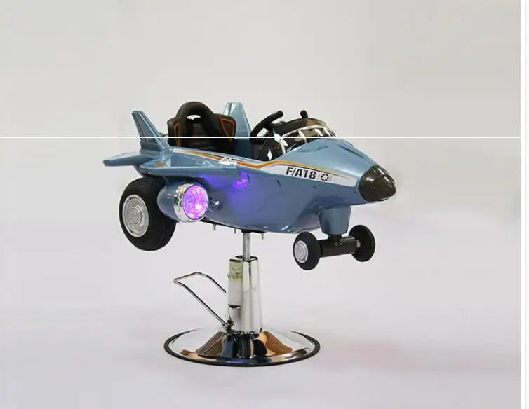 Children's hairdresser car toy car hairdressing chair children's haircut chair four-wheeled aircraft baby music hairdressing .