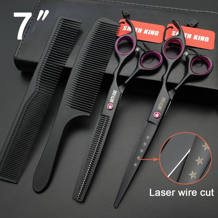 Professional Hairdressing Scissors, 5.5"& 6" &7" Laser wire Cutting +Thinning Barber Shears set+Kits+Comb/Razor