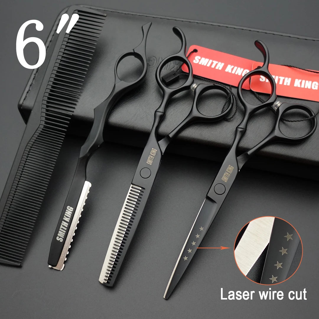 Professional Hairdressing Scissors, 5.5"& 6" &7" Laser wire Cutting +Thinning Barber Shears set+Kits+Comb/Razor