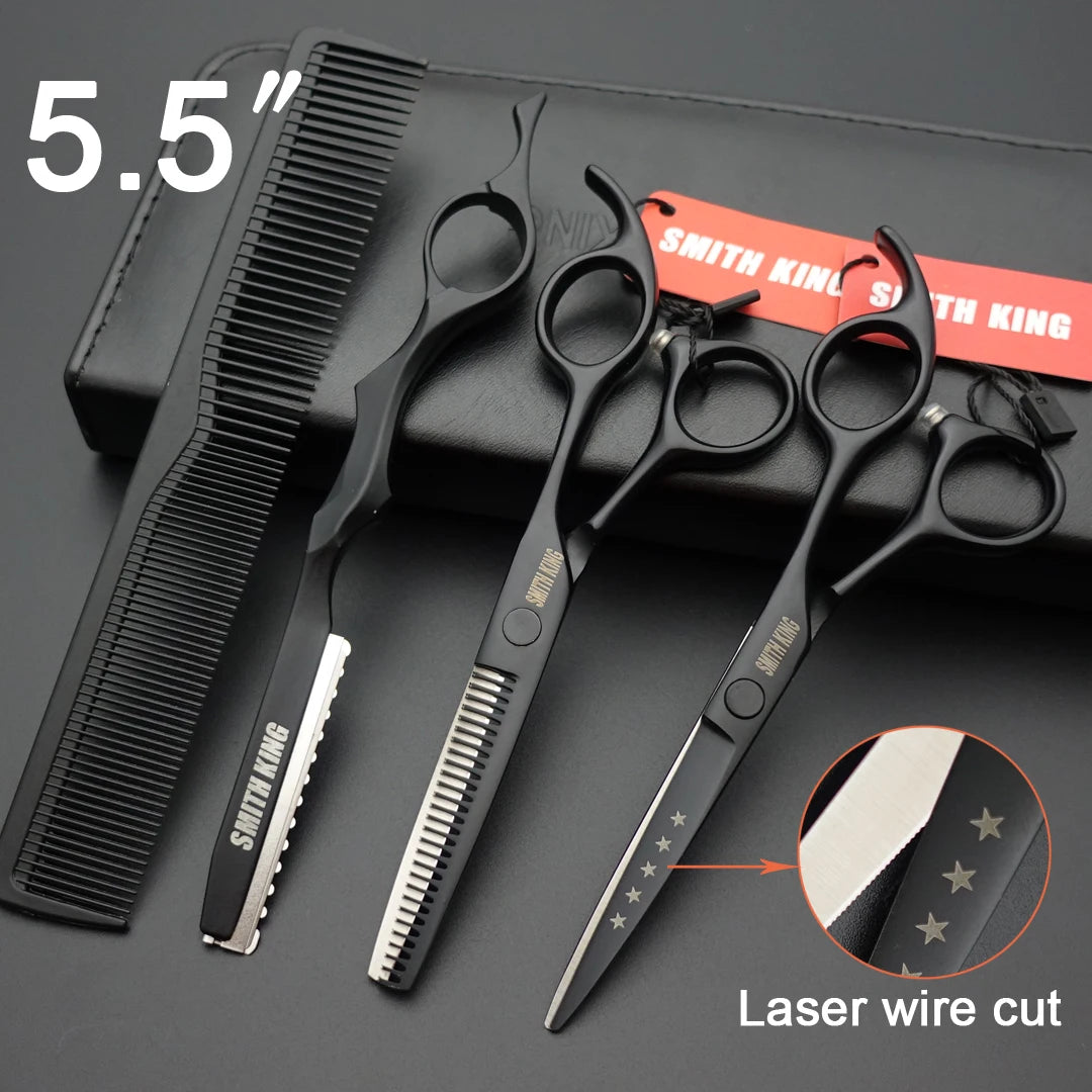 Professional Hairdressing Scissors, 5.5"& 6" &7" Laser wire Cutting +Thinning Barber Shears set+Kits+Comb/Razor