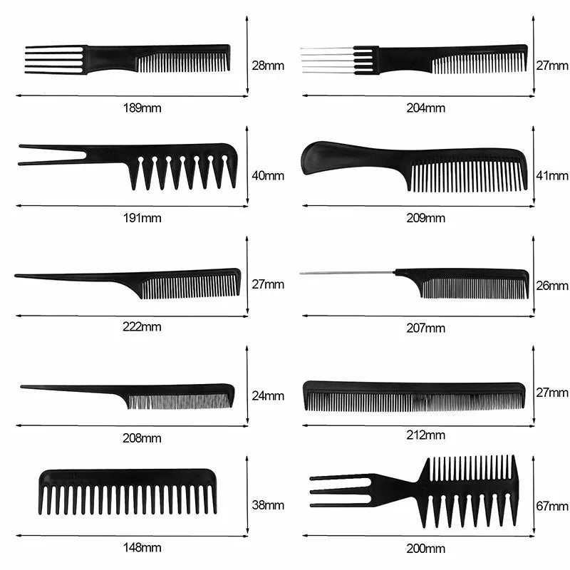 Stylist Anti-static Hairdressing Combs Multifunctional Hair Design Hair Detangler Comb Makeup Barber Haircare Styling Tool Set