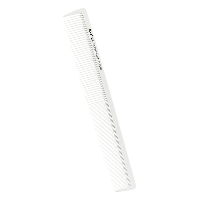 10 Pcs Set Professional Hairdressing Tail Comb In White Color, Barber Hair Cutting Carbon Comb T-11 Anti Static Hairstyling