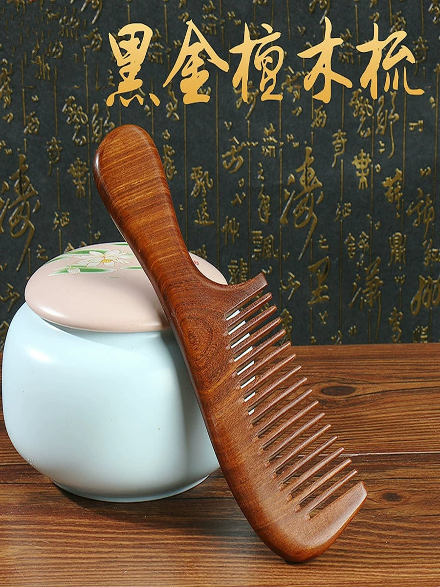 Natural Anti-Static Genuine Goods Ebony Men Large Tooth Comb