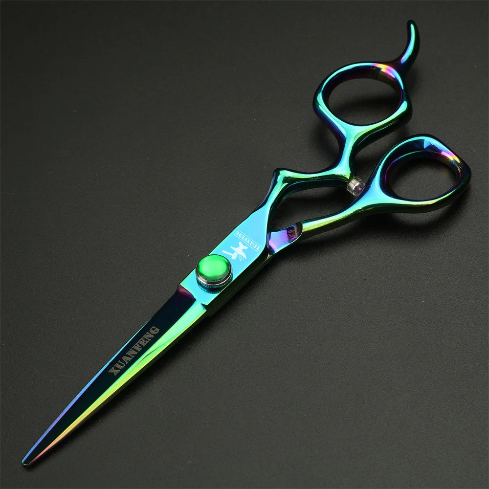 Aurora professional barber scissors 6 inch Japanese 440C steel hair scissors Cutting and thinning scissors