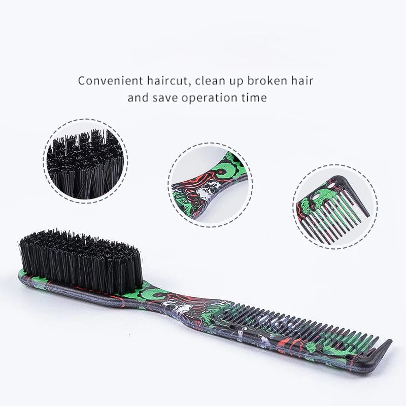 Double-sided Professional Barber Neck Brush Comb Shaving Beard Salon Carving Duster Cleaning Brush Hair Cutting Comb