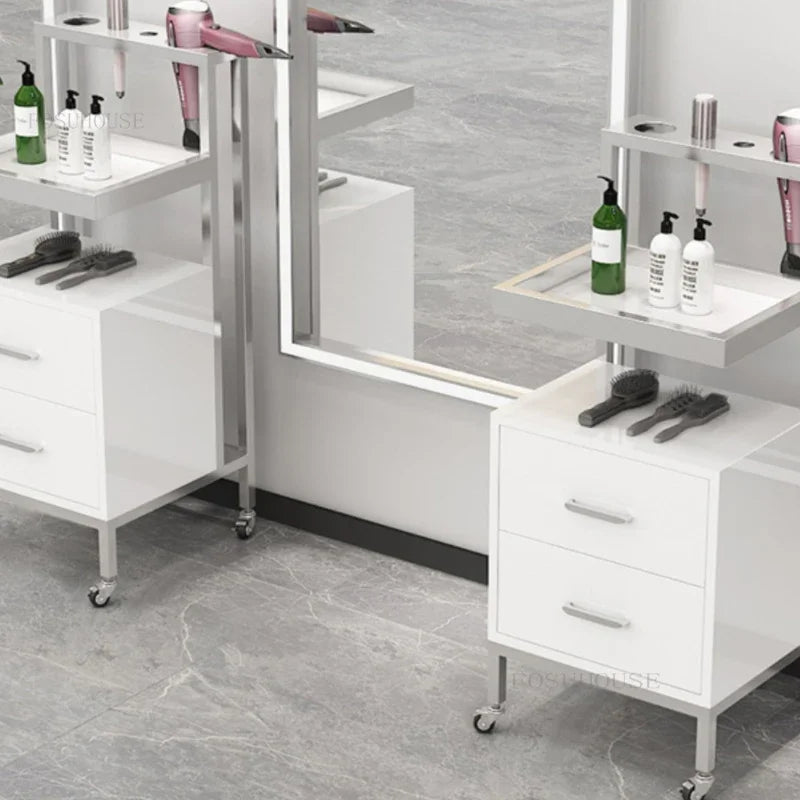 Light Luxury Salon Trolleys Hairdressing Shop Tool Cabinet Hair Salon Special Shelf Barber Shop Perm Dyeing Trolley Tool Trolley