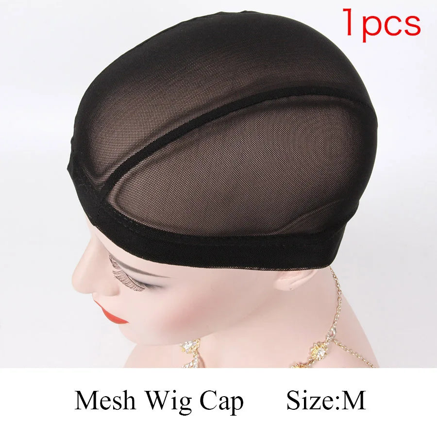 AliLeader Mesh Weave Cap Black Beige Blonde Breathable Stretch Spandex Dome Wig Caps for Making Wigs S M L