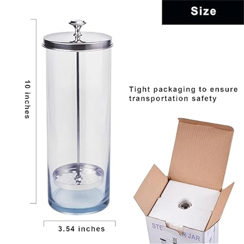 35 OZ Sterilizer Jar Barber Glass Cleaning Spa Eyelash Extensions Nail Tool Barbe Sanitizing Disinfection Removable Basket