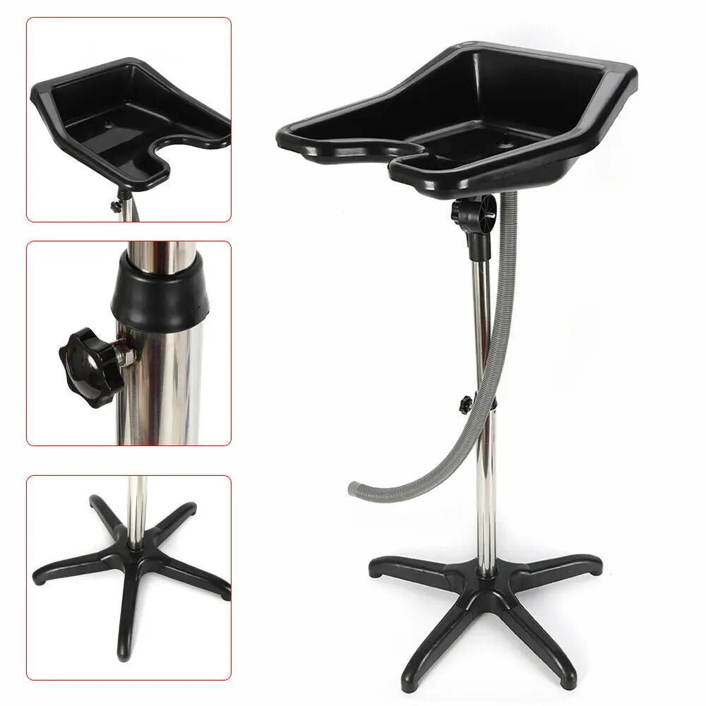 Portable Shampoo Bowl Deep Basin Height Adjustable Salon Hair Wash Tub Sink Portable Mobile Hairdressing Back Wash Shampoo Basin