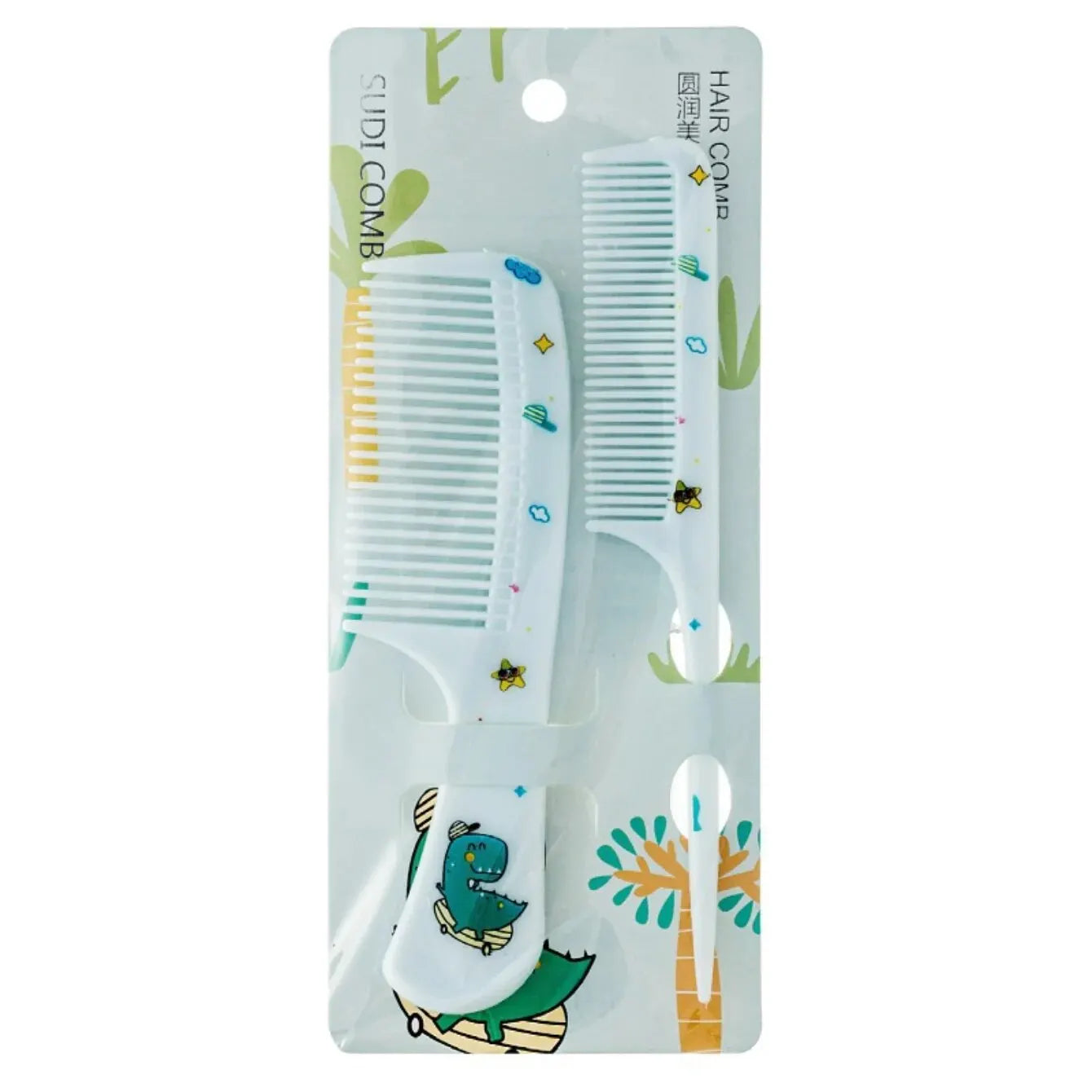 2Pcs Kids Hair Comb Set Cute Portable Anti-Static Plastic