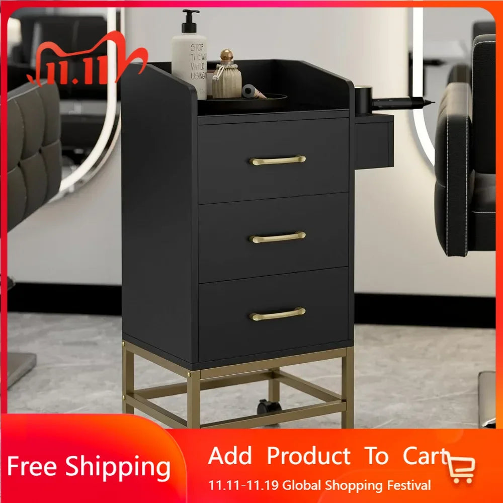 Salon trolley,Beauty Salon Storage Trolley Cart,Barber Salon Styling Station Cabinet,GlassTop Hair Stylist Station,Salon trolley