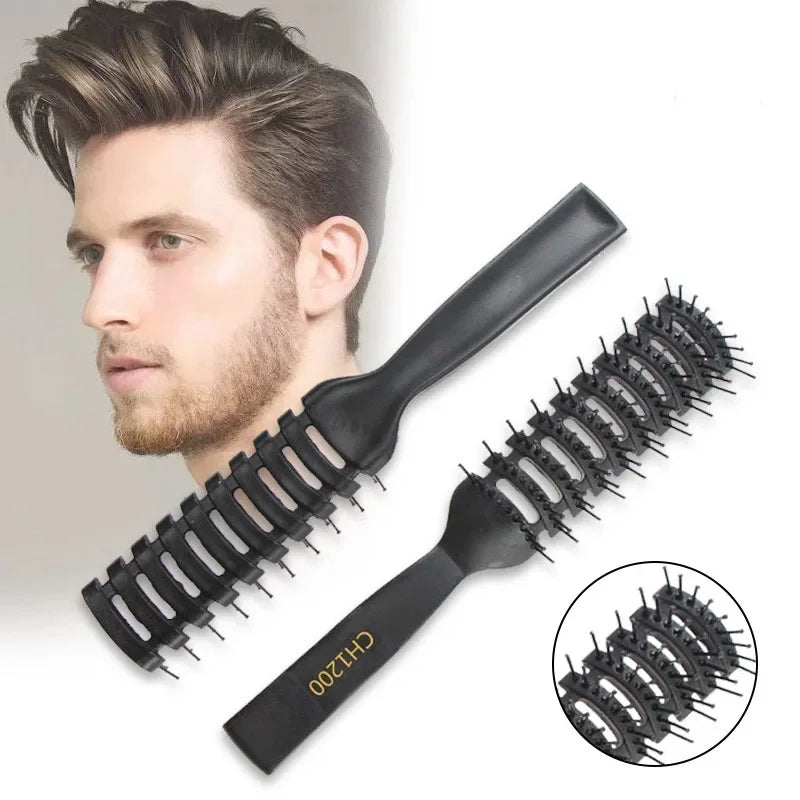 1pc Ribbed Comb for Men Boy Fluffy Hair Brush Salon Hairdressing Comb Massage Ribs Hair Comb Scalp Barber Hair Styling Hair Comb