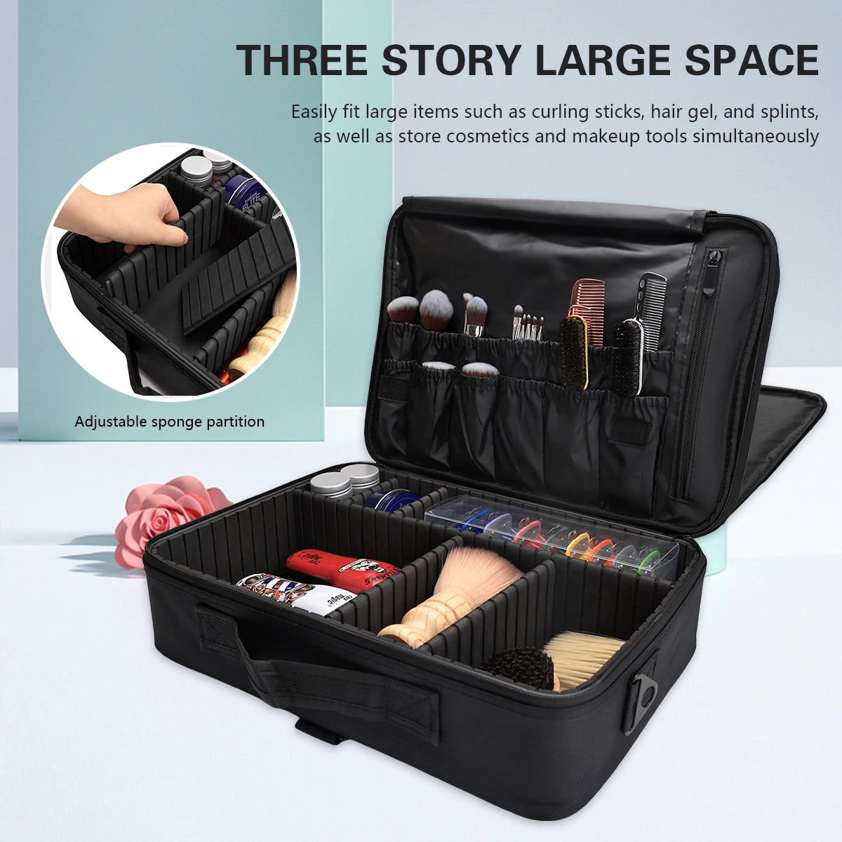 Professional Hair Cutting Bag Barbershop Storage Package Large Capacity Cosmetic Bin Barber Tools Salon Styling Accessories