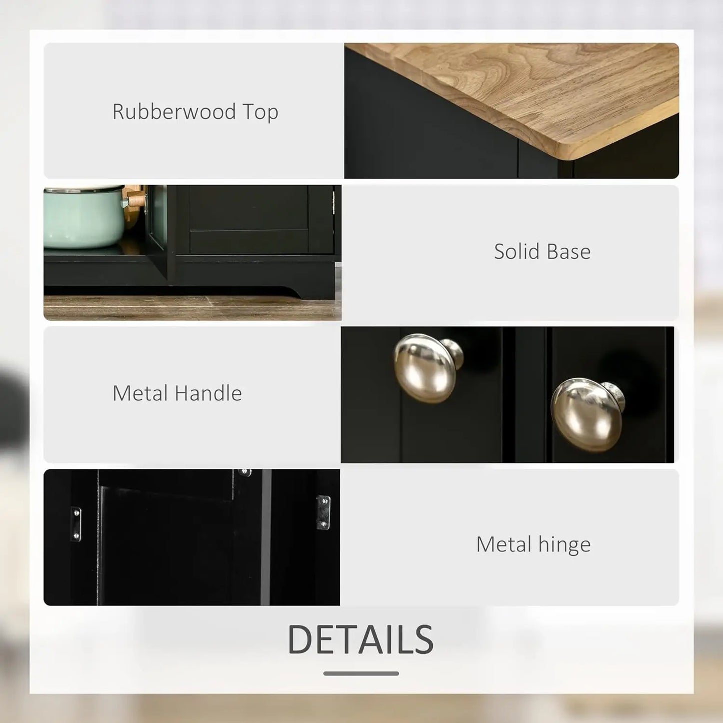 Sideboard Buffet Cabinet, 2/3-Doors Kitchen Cabinet,Coffee Bar Storage with Drawers,Adjustable Shelf for Living Room and Hallway