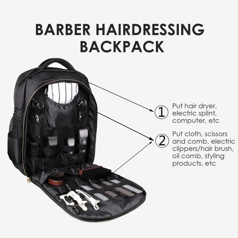 Multi-purpose Hairdressing Tool Backpack Waterproof Barber Scissors Bag Luggage Storage Case Hair Cutting Tools Organizer Bag