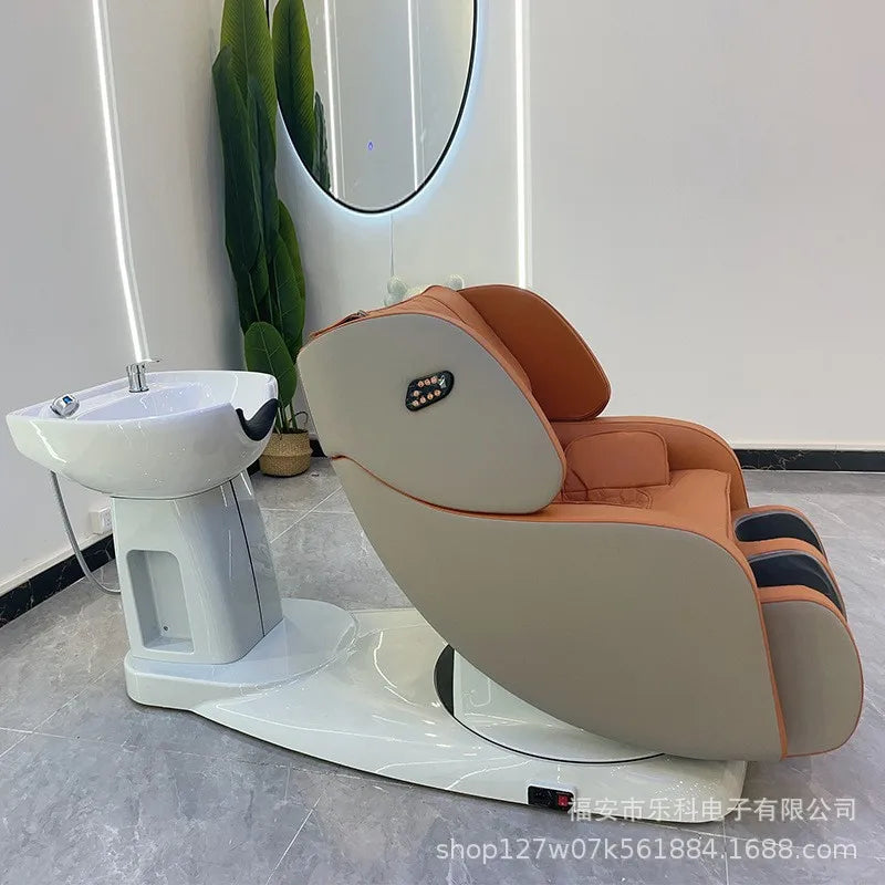 Electric massage flush bed Scalp care Multi-functional rotating integrated hair treatment Shampoo Hair massage chair