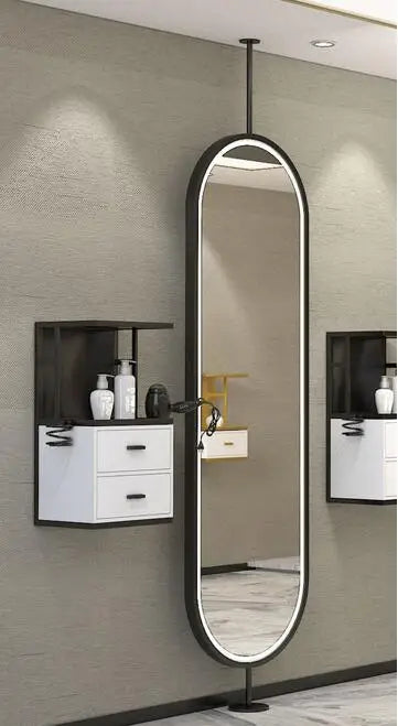 Barber mirror net red wall tool cabinet wall hanging hair salon special tool table hairdressing shop hair cutting hanging