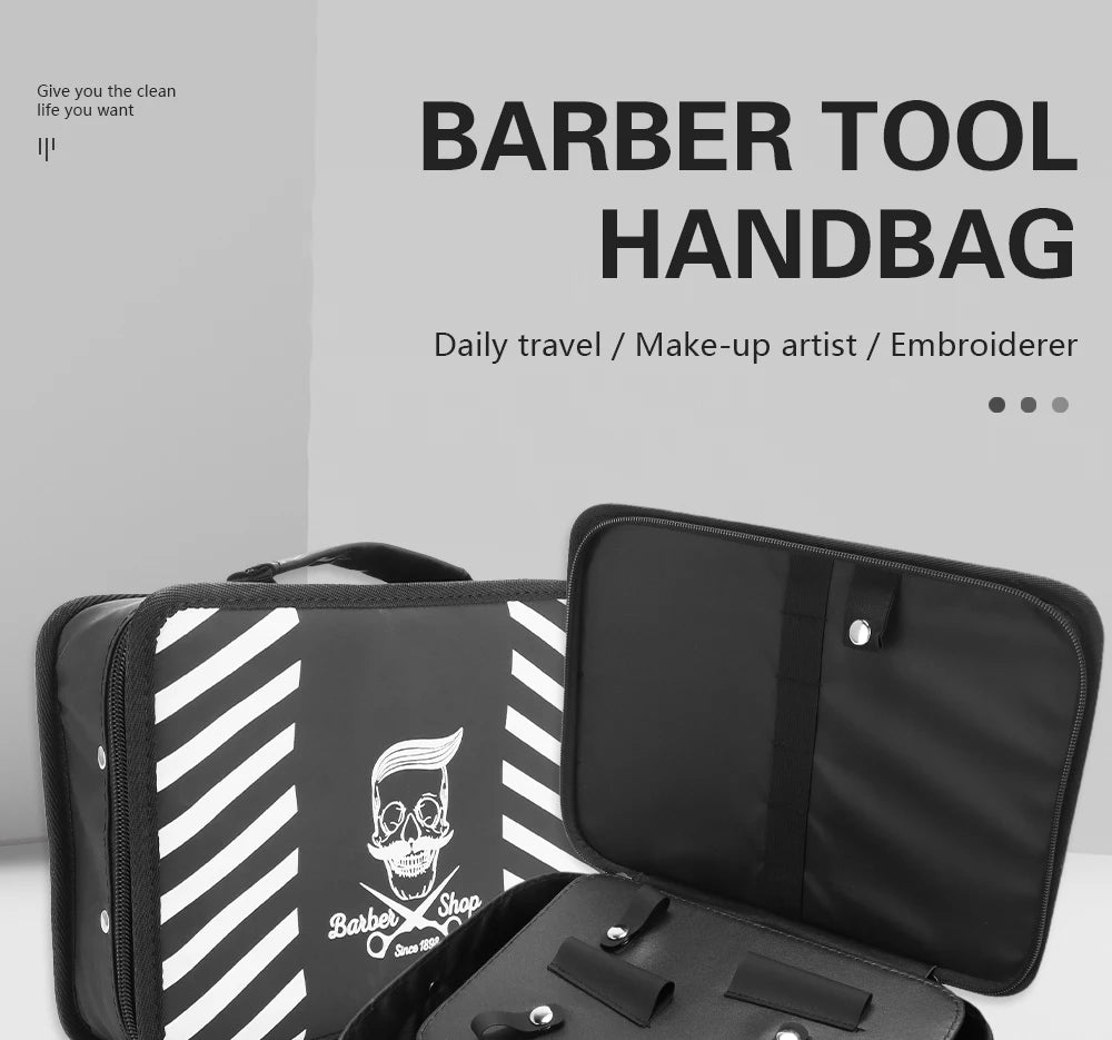 Barbertop Portable Salon Hairdressing Scissors Bag PU Large Capacity Storage Box Hard Suitcase Beauty Multifunctional Tools