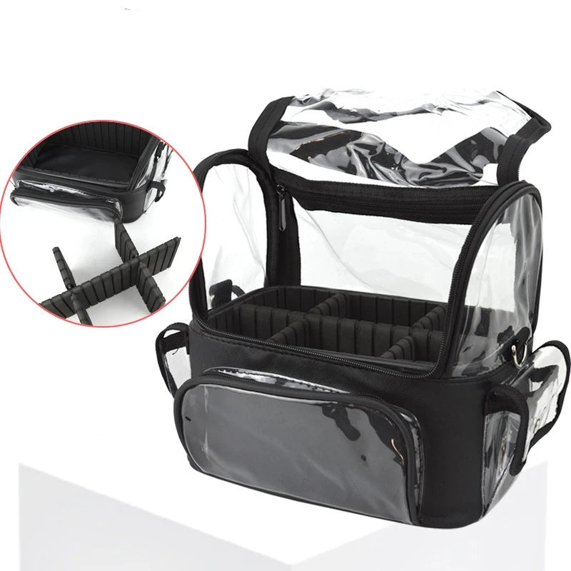 PVC Beauty Bags Makeup Tool Backpack Hairdressing Storage Transparent Waterproof Travel Women's Bag Barber Accessories