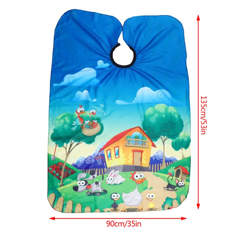 Cute Animal Printing Kids Haircut Cape Cover Professional Waterproof Barber Hairdresser Apron Salon Children Hair Styling Cloak