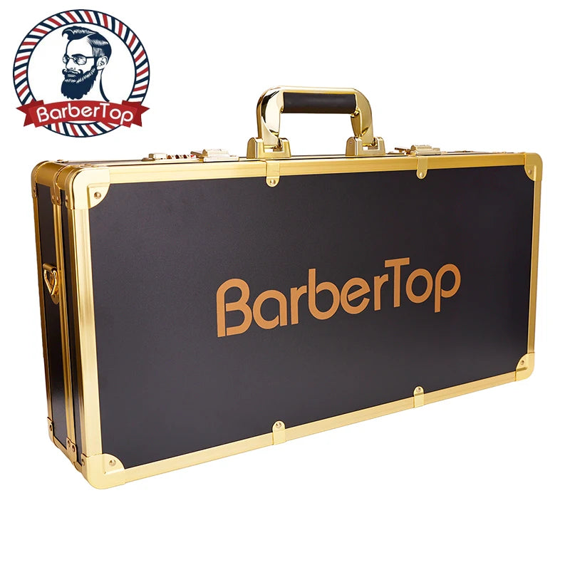 Barbertop Professional Gold Aluminum Suitcase Barber Tool Salon Hairdressing Accessories Atorage Case Carrying Travel Box