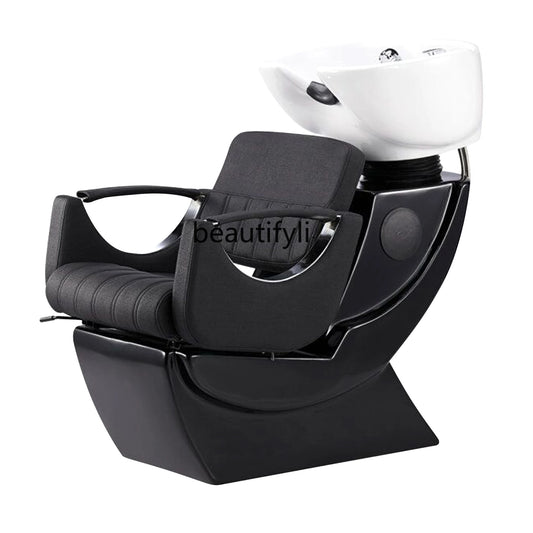 Simple Sitting Hair-Washing Chair Hair Salon Shampoo Chair for Hair Salon Flushing Bed Household Salon Bed