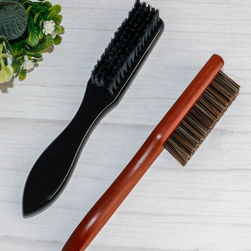 1pc Cleaning Brush Hairdressing Beard Brush Wood Handle  Anti Static Barber Hair Styling Comb Shaving Tools For Men