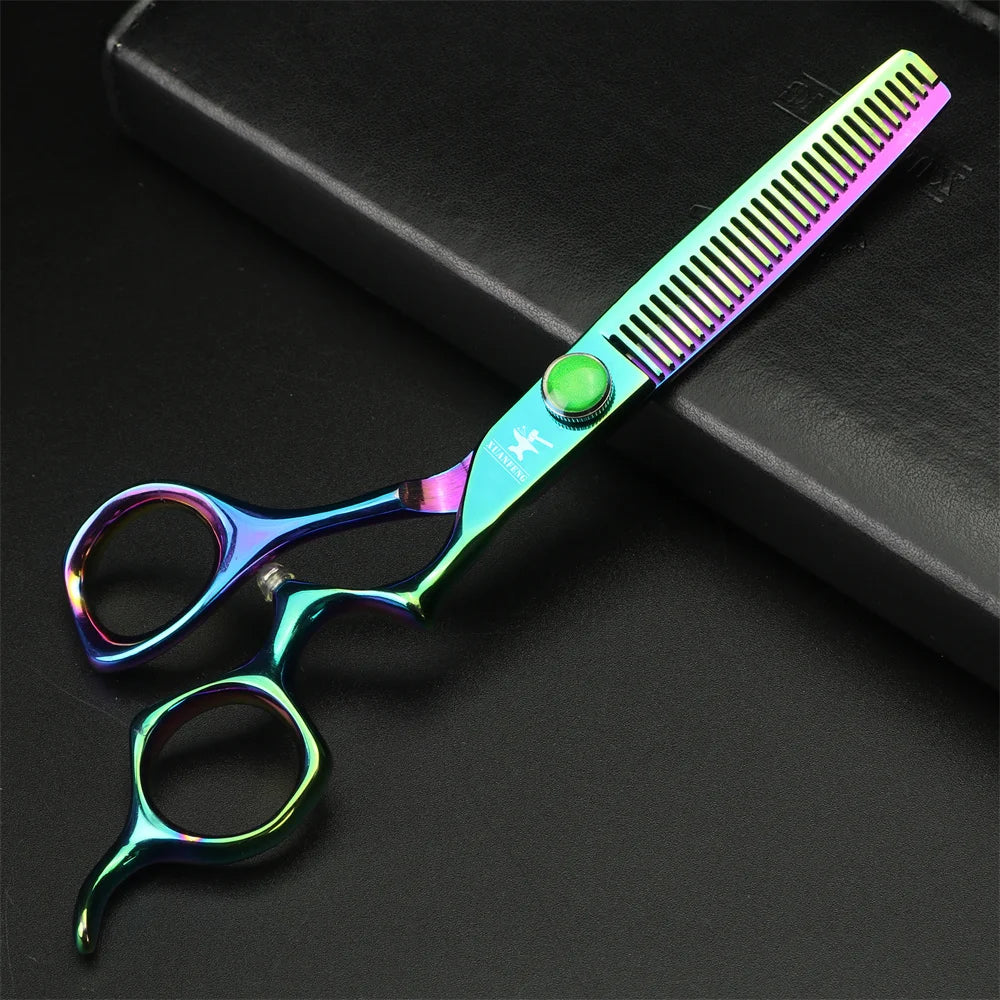 Aurora professional barber scissors 6 inch Japanese 440C steel hair scissors Cutting and thinning scissors