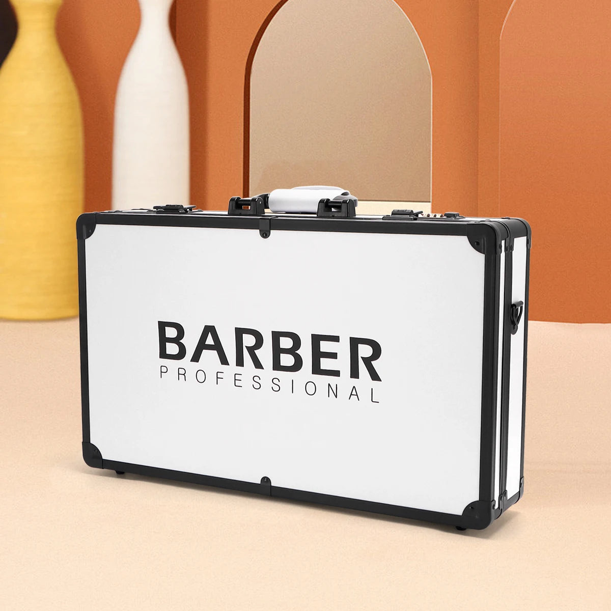 Aluminum Suitcase Barbershop Haircut Tools Box High-capacity Portable Outdoor Storage Case Hairdresser Makeup Art Tools Box