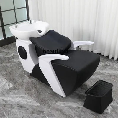 Simple Sitting Hair-Washing Chair Hair Salon Shampoo Chair for Hair Salon Flushing Bed Household Salon Bed