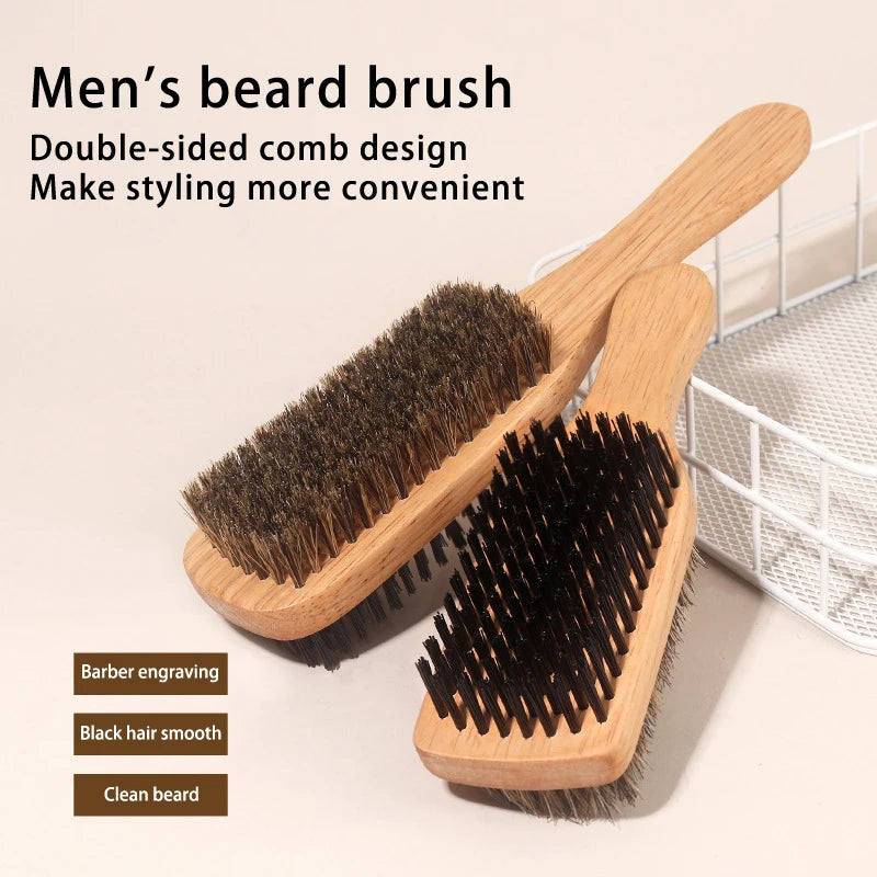 1PC Eco Friendly Boar Bristle Men's Shaving Brush Portable Barber Natural Beard Brush For Facial Cleaning Mustache Tools