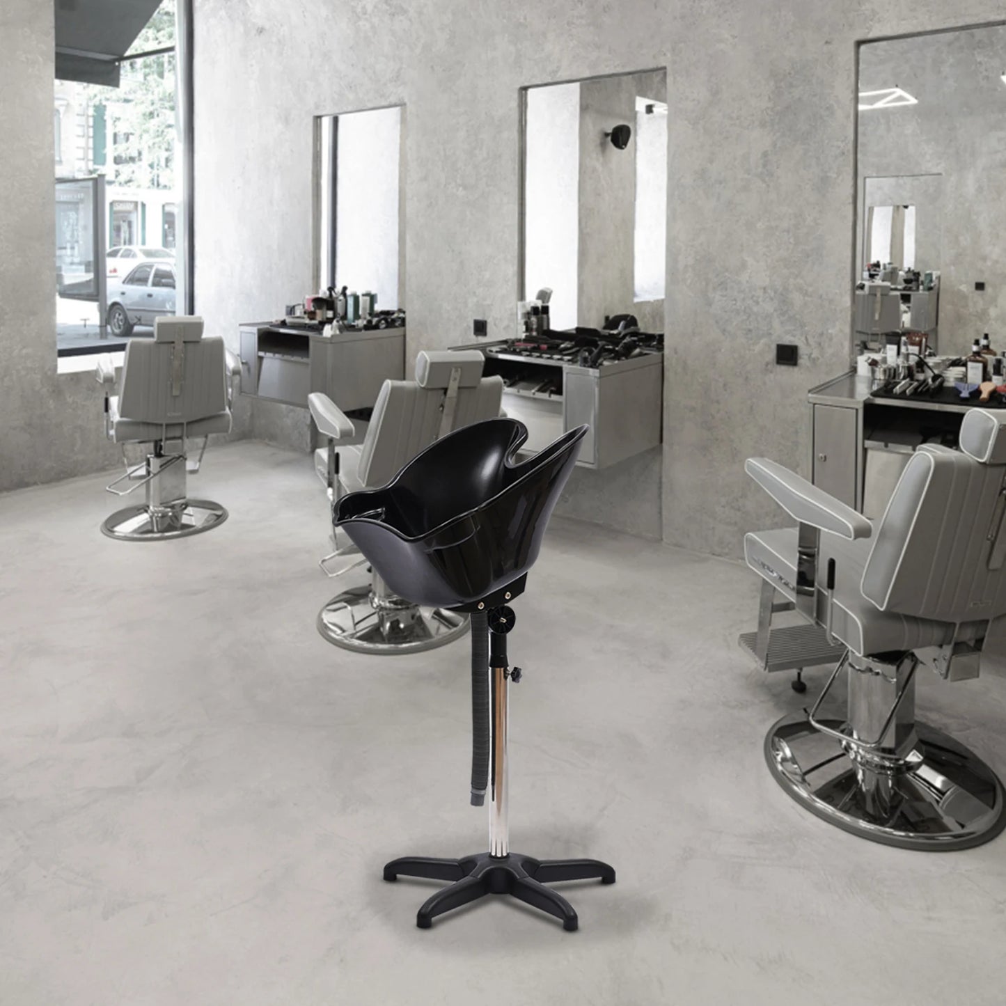 Portable Shampoo Bowl Deep Basin Height Adjustable Salon Hair Wash Tub Sink Portable Mobile Hairdressing Back Wash Shampoo Basin