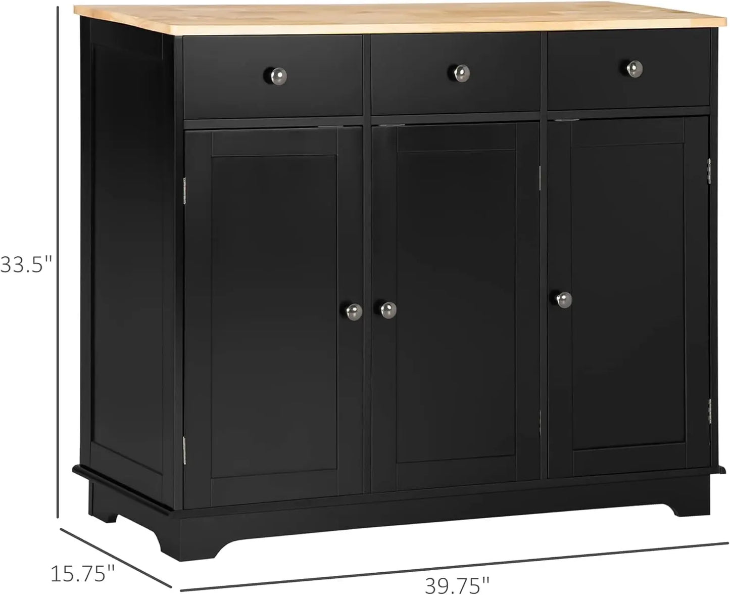 Sideboard Buffet Cabinet, 2/3-Doors Kitchen Cabinet,Coffee Bar Storage with Drawers,Adjustable Shelf for Living Room and Hallway