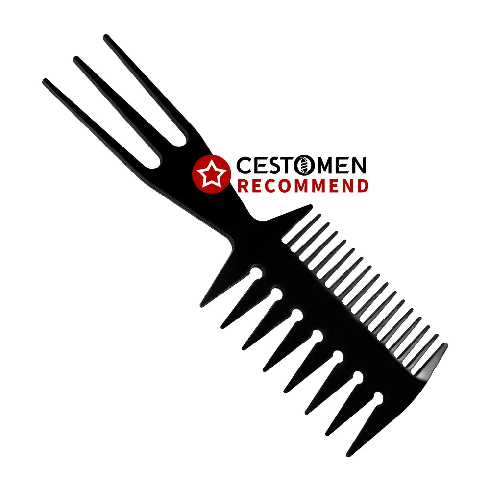 Men's Retro Oil Head Comb Wide Tooth Slicked Back Hairstyle Fork Comb Detangling Hair Brush Curly Comb Barber Hairdressing Tools