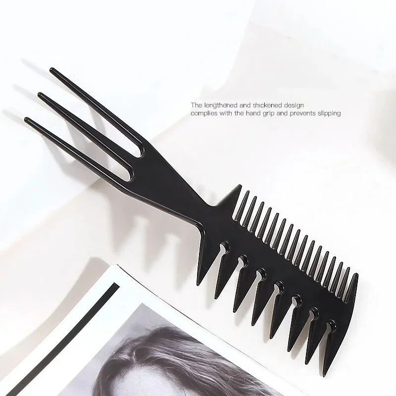 Professional Double Side Tooth Combs Fish Bone Shape Hair Brush Barber Hair Dyeing Cutting Coloring Brush Man Hairstyling Tool