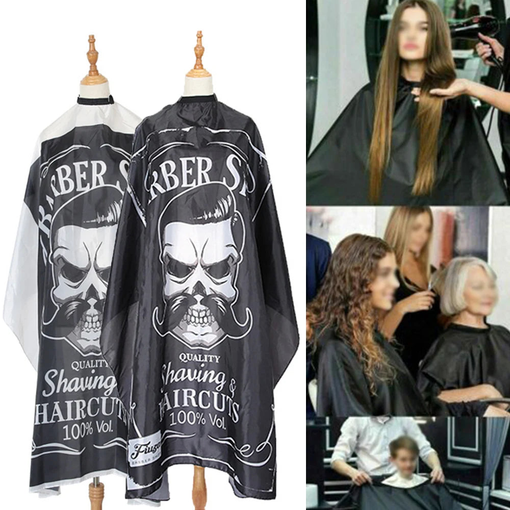 2023 Barber Hairdressing Cape Retro Hair Cutting Cape Black White Coat To Cut Hair Styling Tool Waterproof Apron For Man Haircut