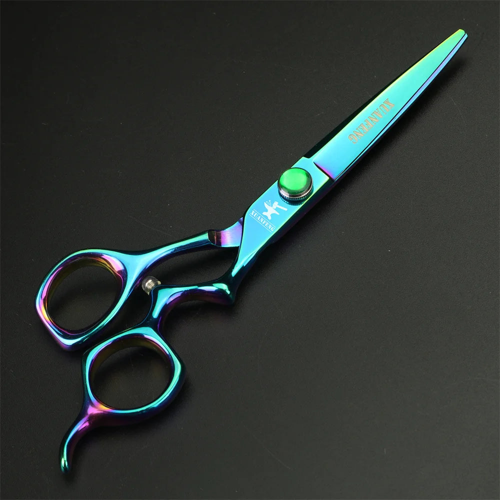 Aurora professional barber scissors 6 inch Japanese 440C steel hair scissors Cutting and thinning scissors