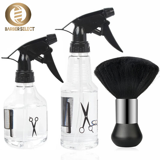 Barber Salon Hairdresser Water Sprayer Set Barbershop Hairdressing Neck Duster Cleaning Brush Professional Hair Styling Tools