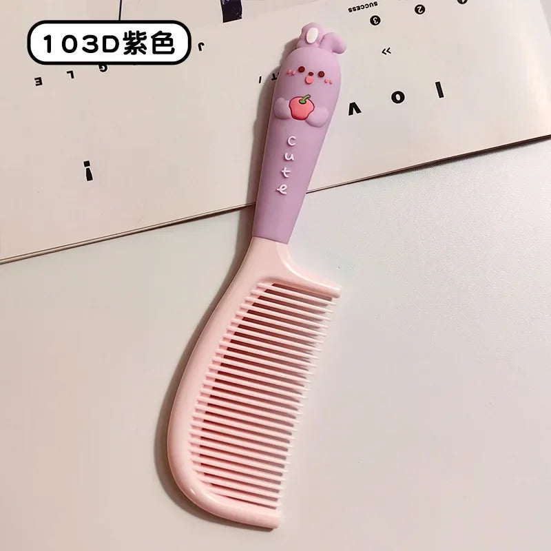 Cartoon Animal Straight Hair Comb for Kids Kawii Silicone Plastic Comb Soft Handle