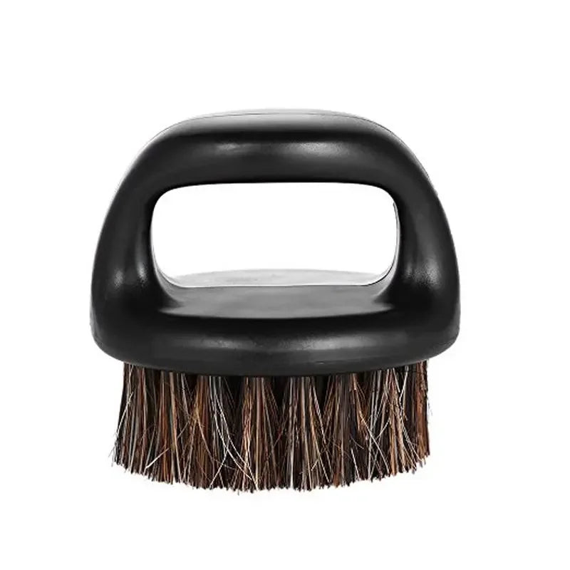 Pro Hairdresser Dust Brush Anti Static Boar Bristle Ring Beard Comb Salon Hair Sweep Brushes Shaving Facial Men's Mustache Brush