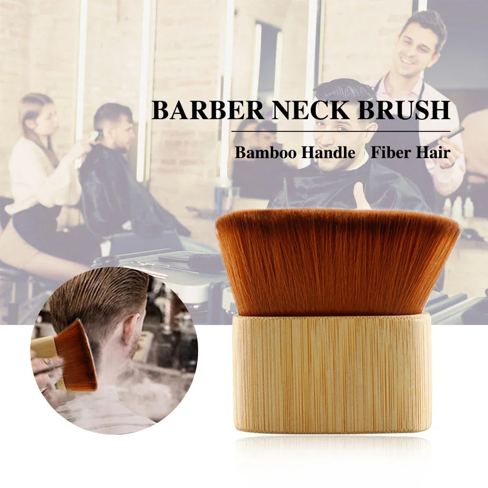 Barber Neck Brush Bamboo Handle Soft Hair Brush Neck Duster Cleaning Brush Hair Cutting Brushes Hairdressing Salon Tools