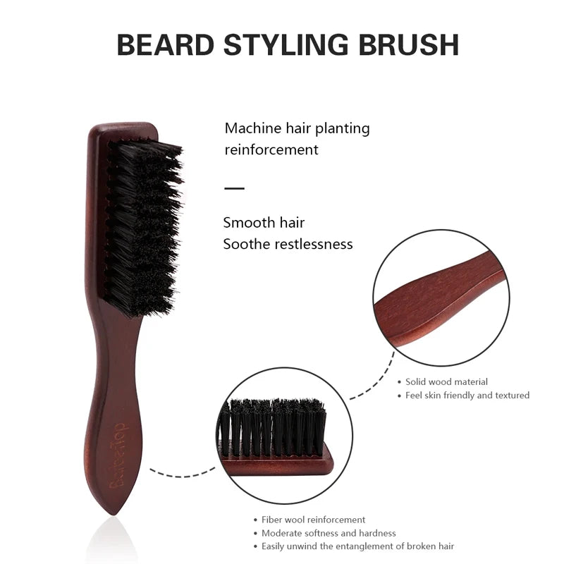 Barber Wood Handle Hairdressing Soft Hair Cleaning Brush Retro Neck Duster Broken Remove Comb Hair Styling Salon Tools